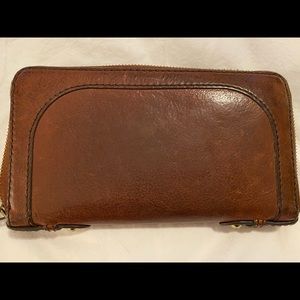Banana Republic Brown Leather Zip Wallet